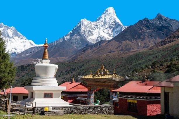 Tengboche Monastery with Mountains in background